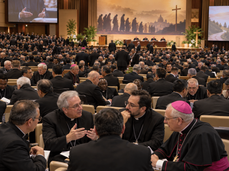 Asamblea de sacerdotes en un auditorio
